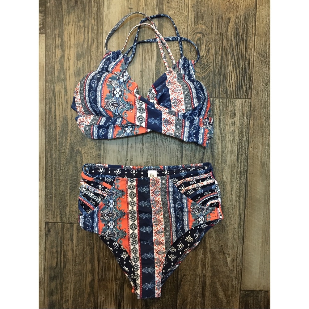 CUPSHE high waisted boho bikini